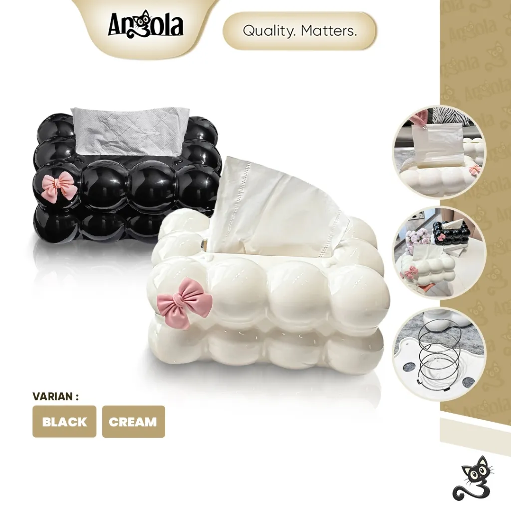 ANGOLA Kotak Tisu Awan D68 Cloud Tissue Box/Tempat Tisu Aesthetic/Kotak Penyimpanan Tisu