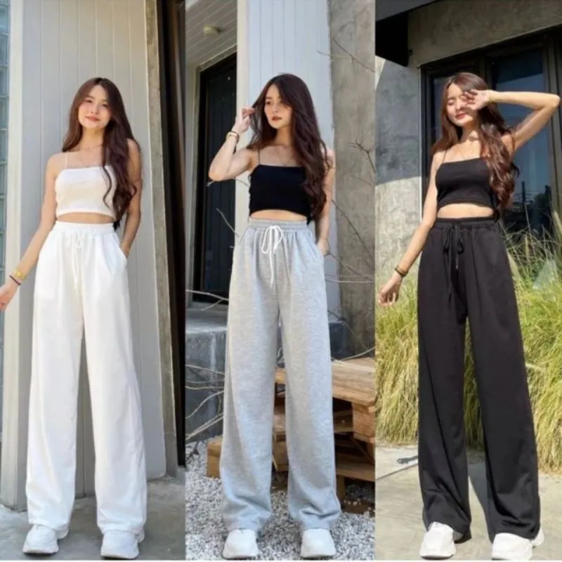 Celana Sweatpants Training Highwaist II Cargo Panjang Wanita II Kulot Panjang Kualitas Permium