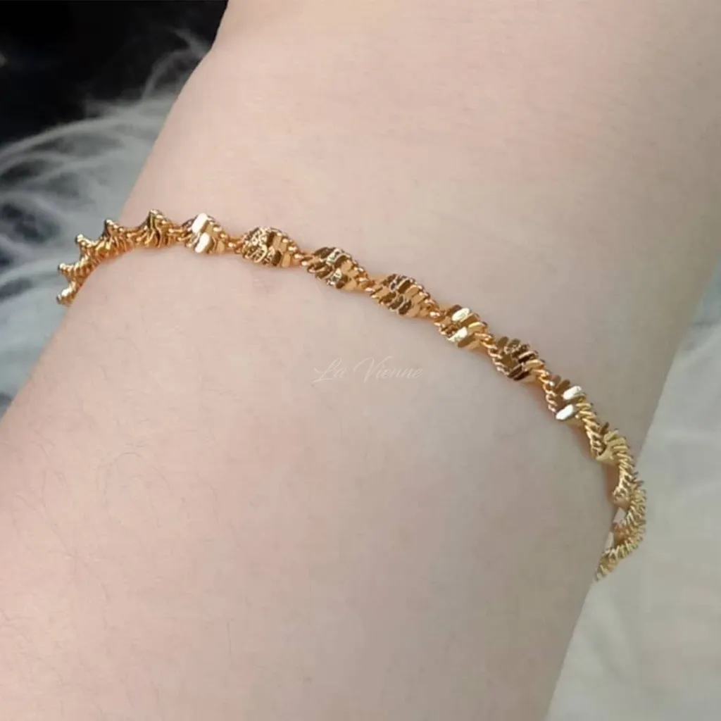 La Vienne - Revana - Gelang  Rantai Tangan Titanium Wanita Anti Karat - Perhiasan Perempuan Mewah Elegan