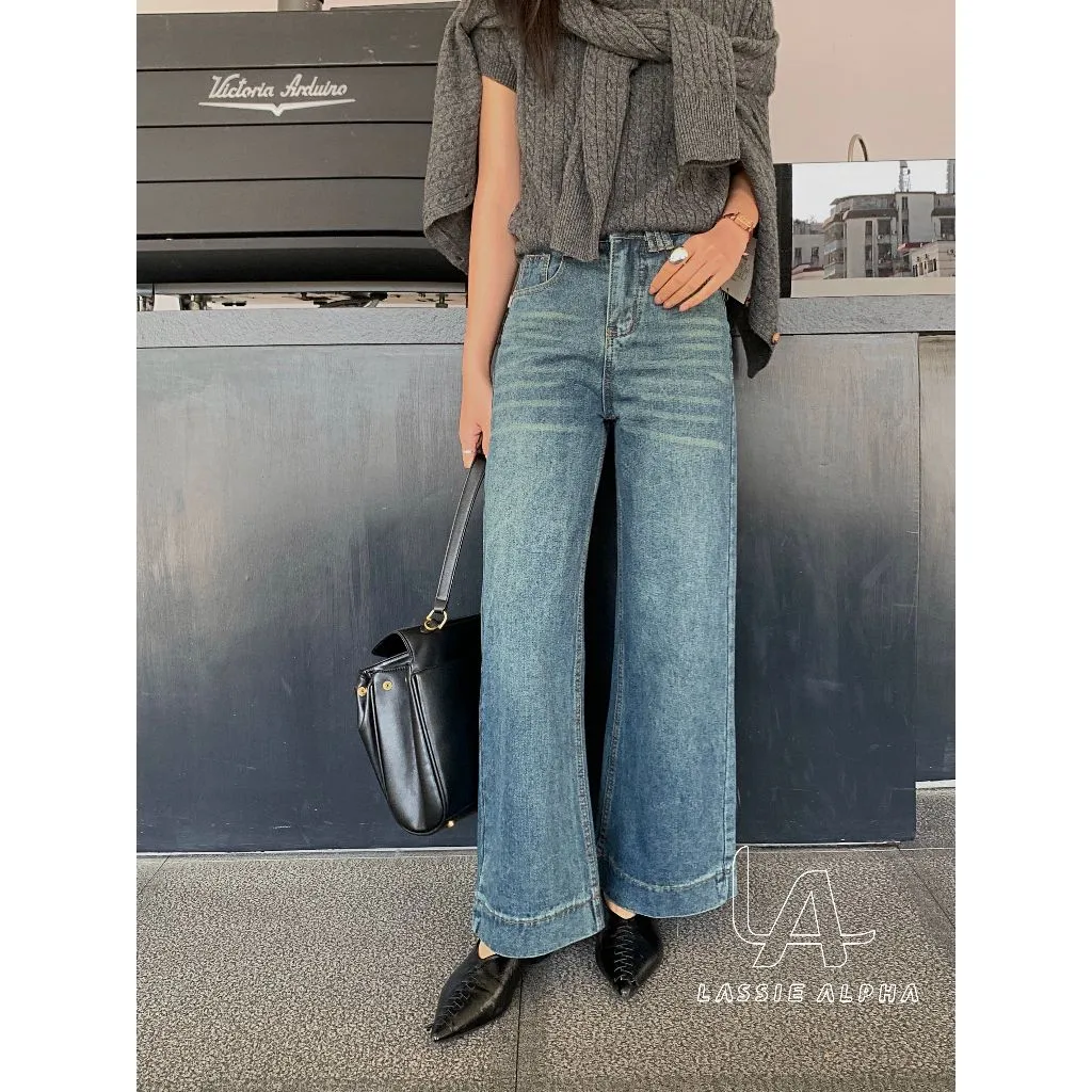 Lassie Alpha J102 Ready Stok Celana Jeans Wanita Celana HW Pinggang Tinggi Celana  Longgar