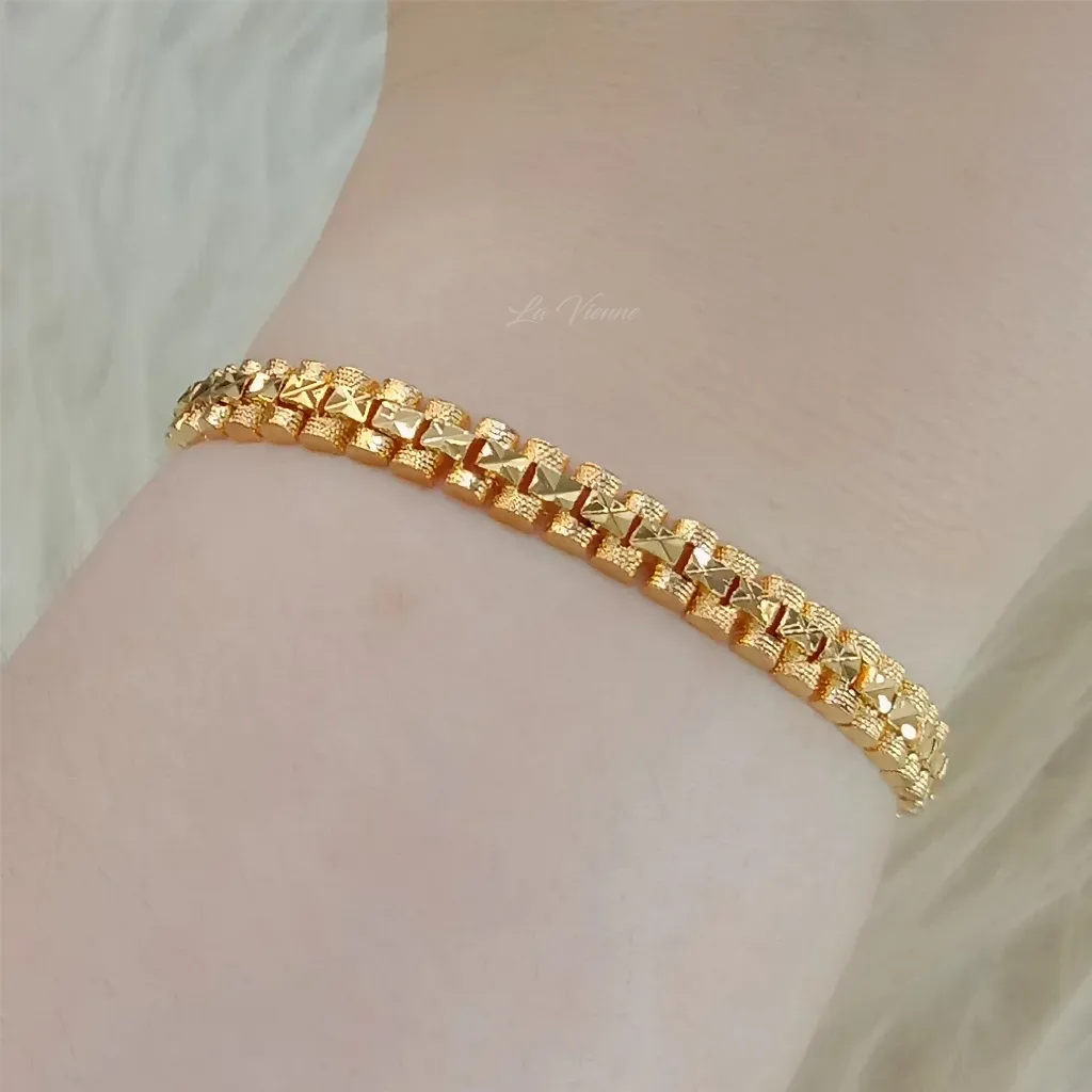 La Vienne - Ribera  - Aksesoris Perhiasan Gelang Rantai Titanium Wanita Anti Karat Mewah dan Elegan