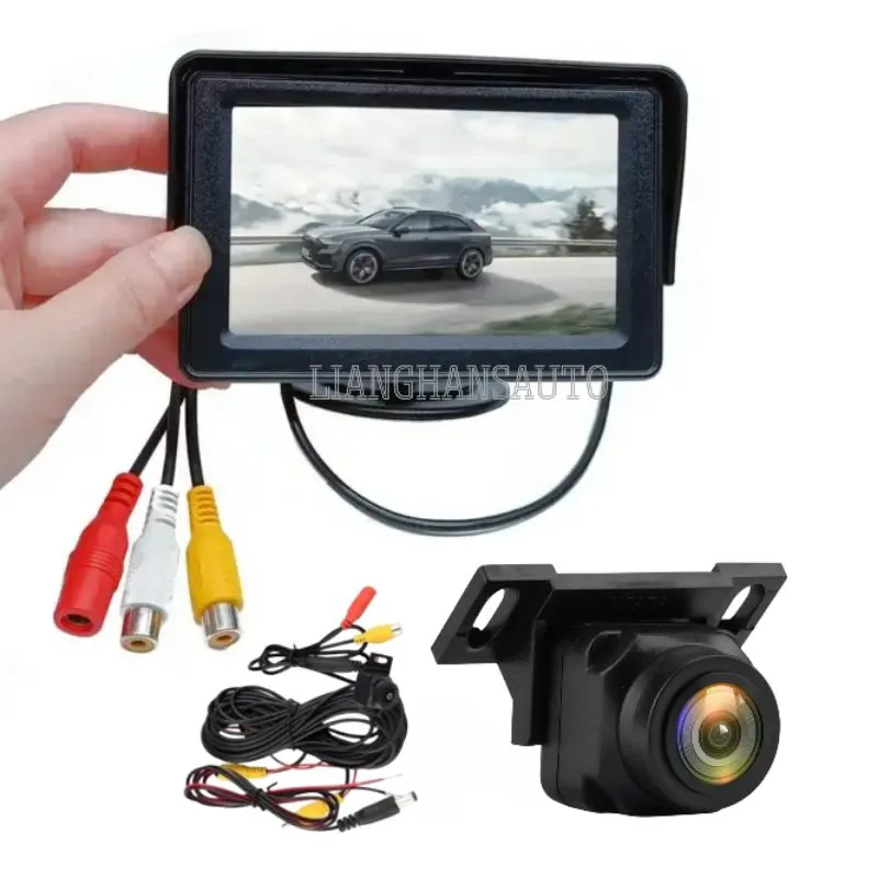 AND-1 PAKET LENGKAP MONITOR & KAMERA MUNDUR PARKIR MOBIL PANORAMIC CCD AHD 720P 170° WATERPROOF