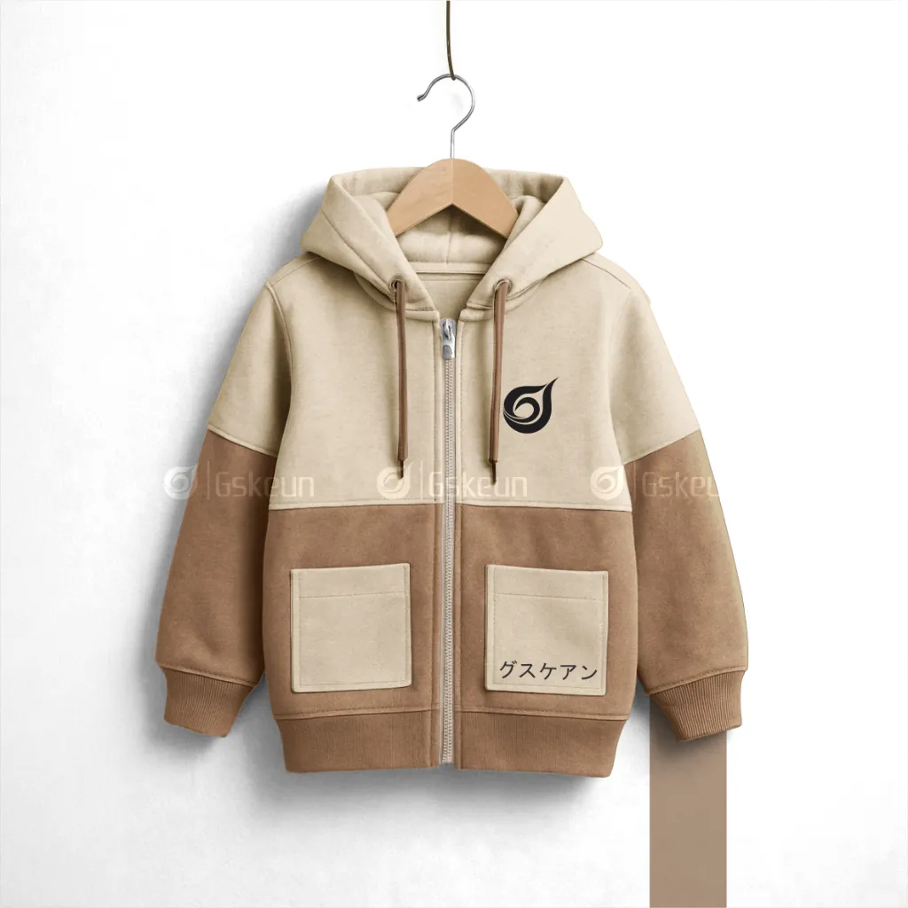 Jaket Anak Laki-Laki Hoodie Zipper Gskeun – Jaket Kombinasi | Nyaman & Hangat untuk Usia 2–12 Tahun