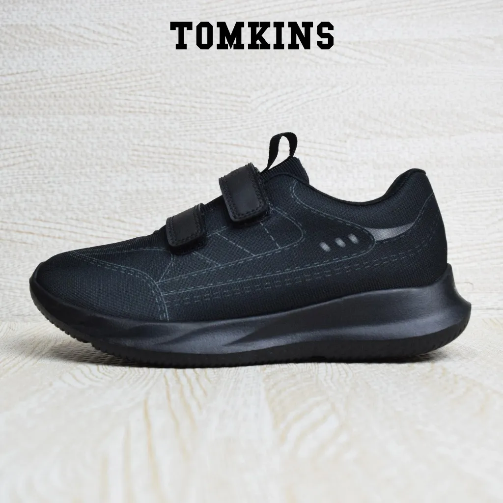 TOMKINS Ares - Hitam Sepatu Sekolah Perekat Anak Remaja