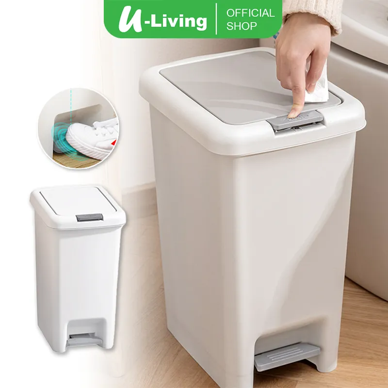 U-Living Tempat Sampah Injak Kaki Tempat Sampah Dapur Penyimpanan Sampah Organizer Rumah Dengan Tutup TS001