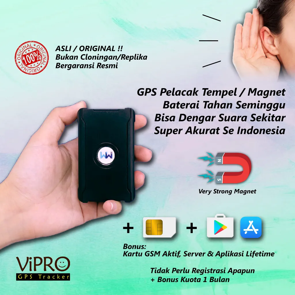 GPS Portabel Tempel Magnet Kuat Bisa Dengar Suara | Pelacak Kendaraan - Tas - Koper - Barang | Baterai Tahan Seminggu