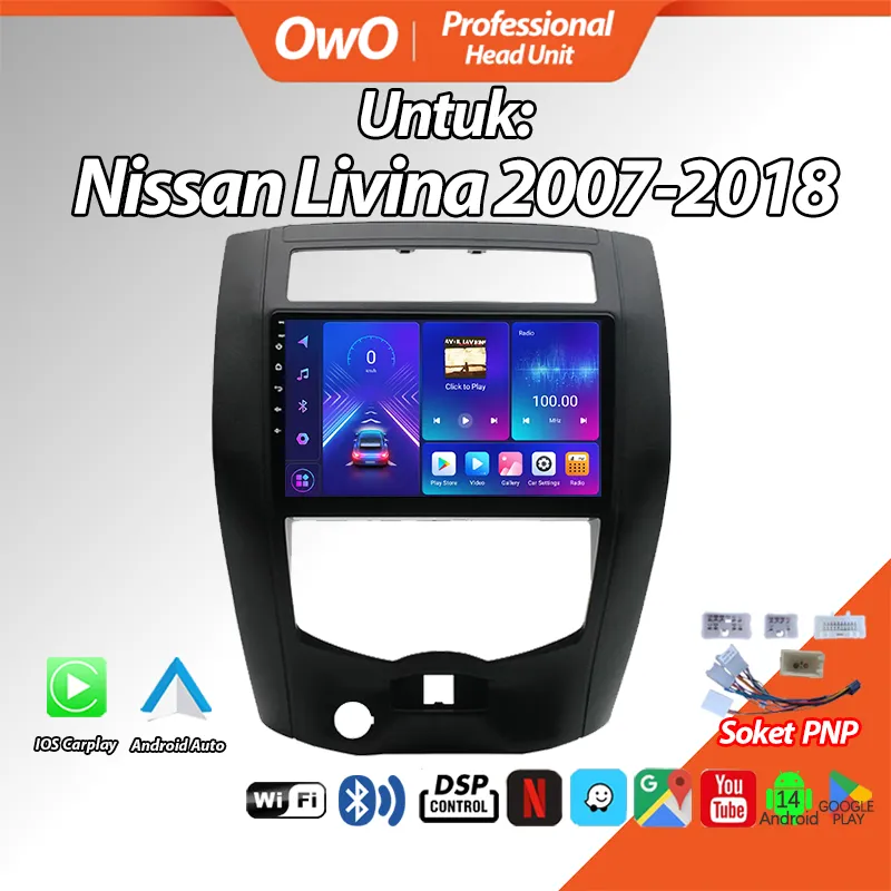 Nissan Livina 2007-2018 Head Unit 10inch 8+128GB Android14 Lightning-fast CPU 1.5Ghz Double Din Mobil with Cooling Fan Support Video Out Wifi GPS Wireless Carplay Bluetooth Universal Headunit