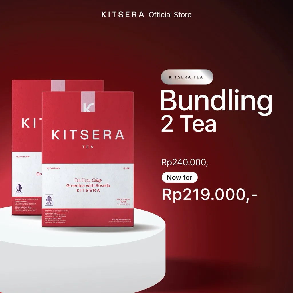 Kitsera Paket Hematt | 2 Slimming Tea | Teh Pelangsing Herbal | Teh Detox | Teh BPOM