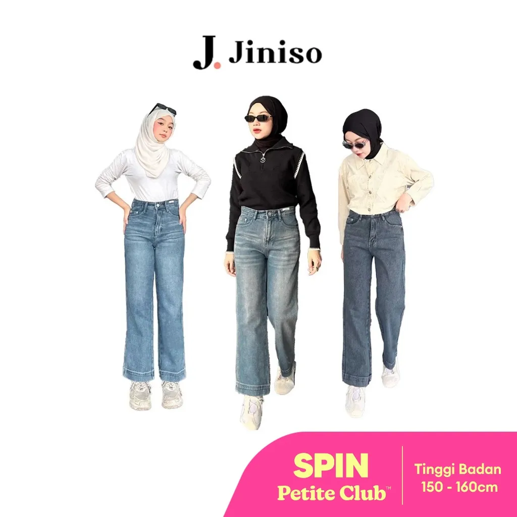 JINISO - Petite Straight Highwaist Jeans Spin