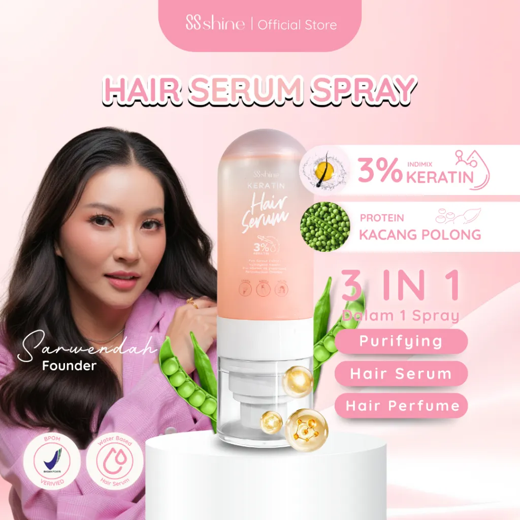 SSShine - Hair Serum Mist by Sarwendah 60ml | Anti-Bacterial Anti Polusi Melembutkan Mengkilapkan dan Menyehatkan Rambut