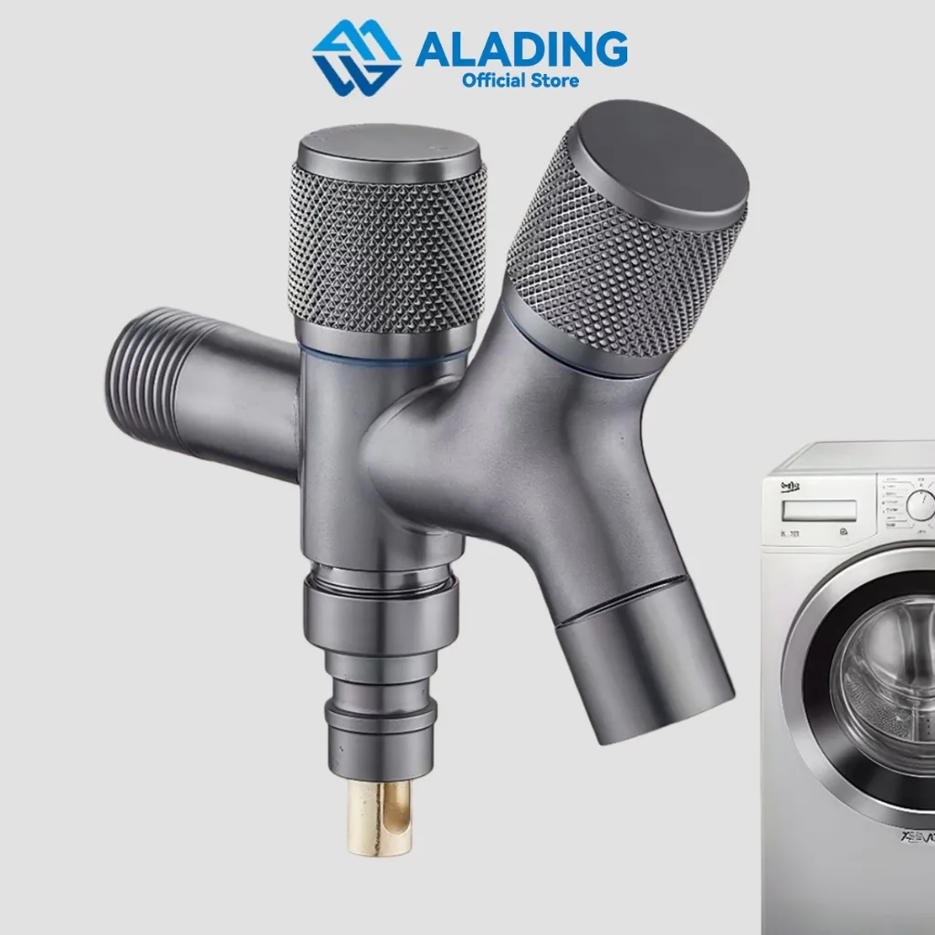 SUS304 Kran Air Multifungsi Double Output – Mesin Cuci & Cuci Piring, Putar 360°, Anti Bocor, 1/2 Inch + Aerator, Mudah Dipasang