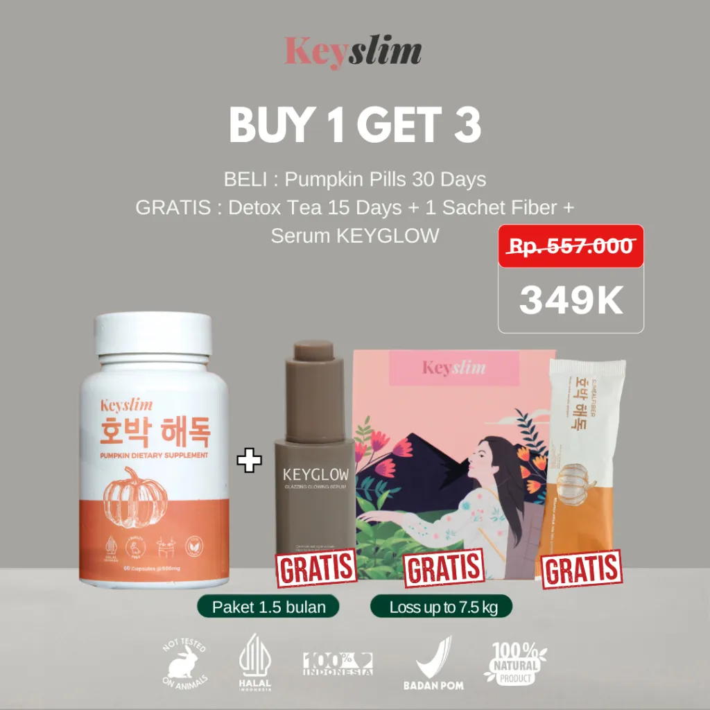 BUY 1 GET 3 FREE [[Pumpkin 30 Days FREE Detox Tea 15 Days + 1 Sachet Fiber Pumpkin + Serum Keyglow]]