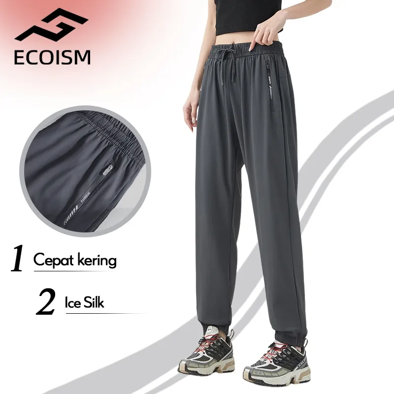 ECOISM Jogger Pants Olahraga Wanita Nyaman Sejuk Training Jogging Sport Gym  Outdoor Yoga Legging celana  olga  wanita  import