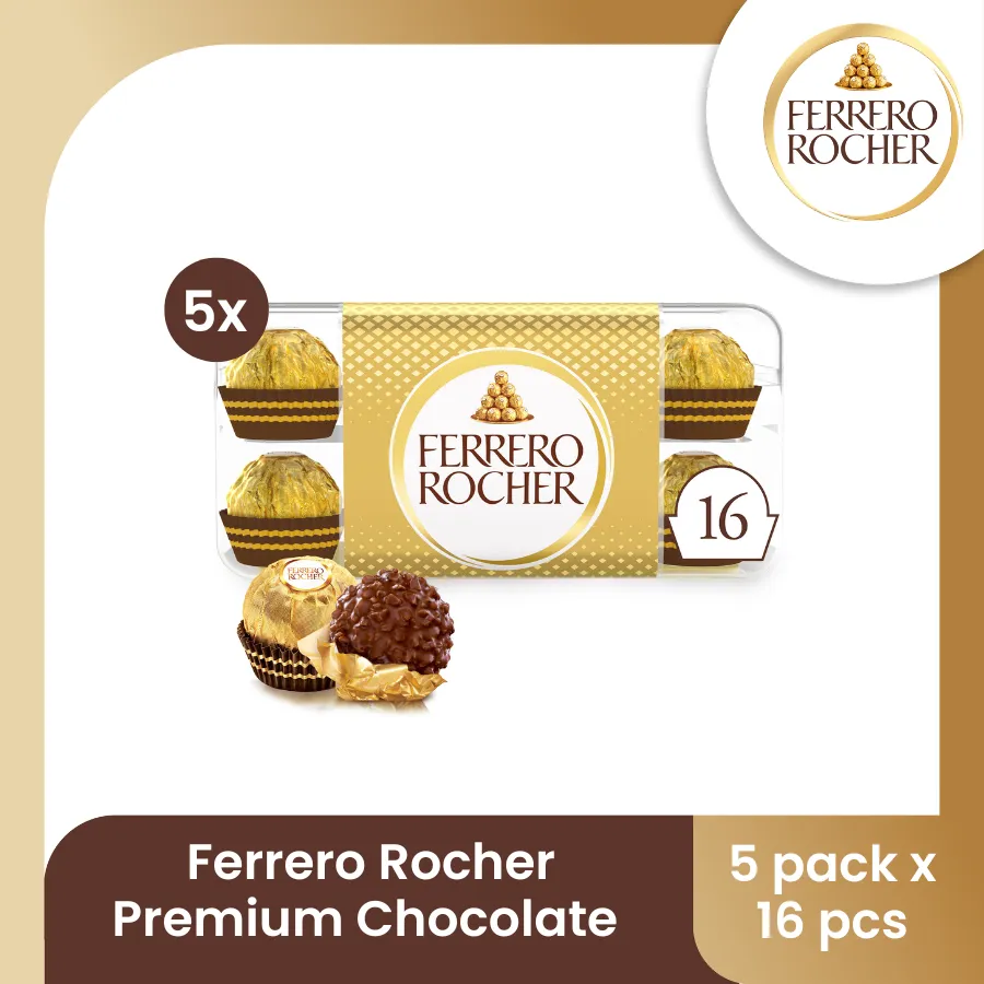 Ferrero Rocher Premium Chocolate Isi 16pcs - 5 PACK