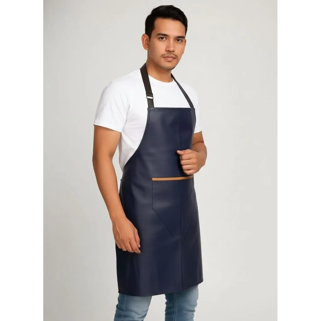Celemek masak waterproof Apron Cuci piring anti air anti minyak bahan kulit oscar Sintetis