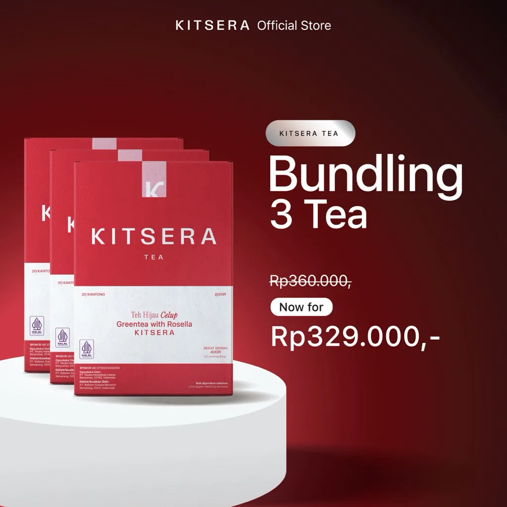 [ 3 pcs ] Slimming Tea Kitsera | Teh Pelangsing | Teh Detox | Teh Diet | BPOM