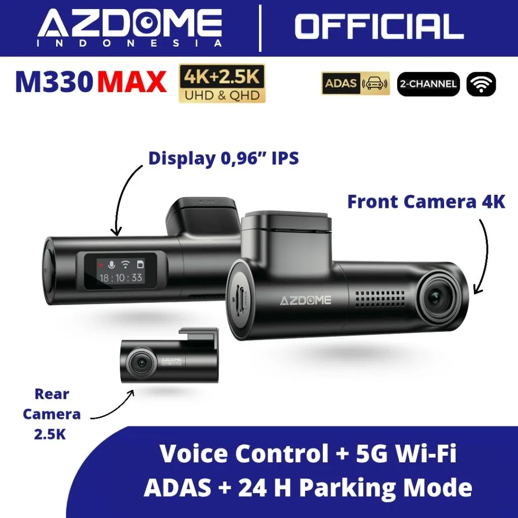 Azdome M330 MAX 4K Dual Camera WiFi GPS M330max Dashcam Kamera Mobil