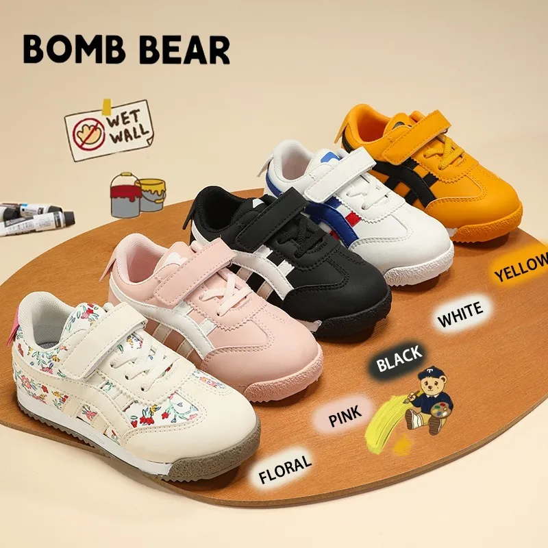 Bomb Bear Sepatu Sneakers Sekolah Anak Laki Laki Perempuan TK SD Pink Umur 3-12 Tahun Sport YN6503