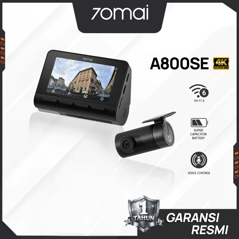 70mai Dash Cam A800SE Set 4K WI-FI 6 Super Capacitor Battery Voice Control 70mai  Dashcam Mobil