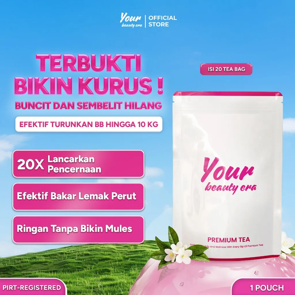 Your Beauty Era - 1 Pouch Isi 20 Tea Bag | Teh Pelangsing Herbal | Teh hijau | Teh detox Teh Diet Pelangsing Badan Herbal dan Peluntur Lemak Terampuh Detox Herbal