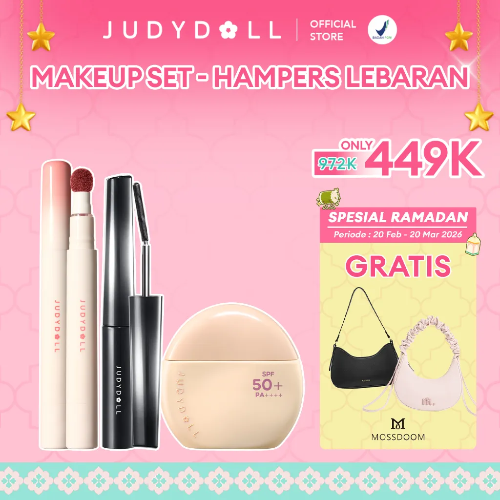 (Gratis Tas Mossdoom) Special Makeup Set - Bold Red Look - Judydoll x Mossdoom Hampers Lebaran Ramadan Bundle
