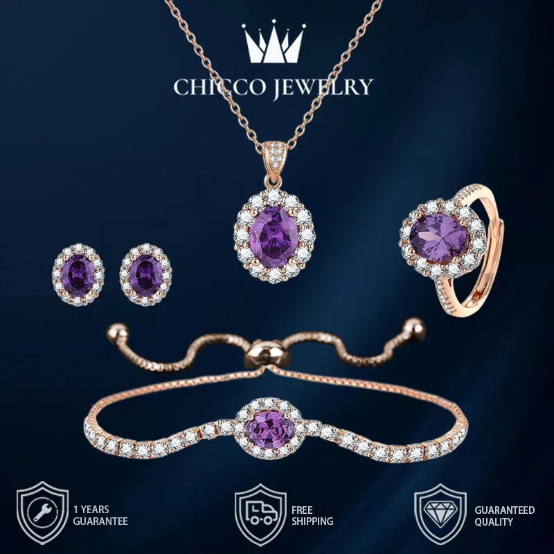 Perhiasan 1 Set Cincin Wanita Kalung  Anting Perhiasan Tangan Perhiasan Bangle Wedding -Chicco Z120