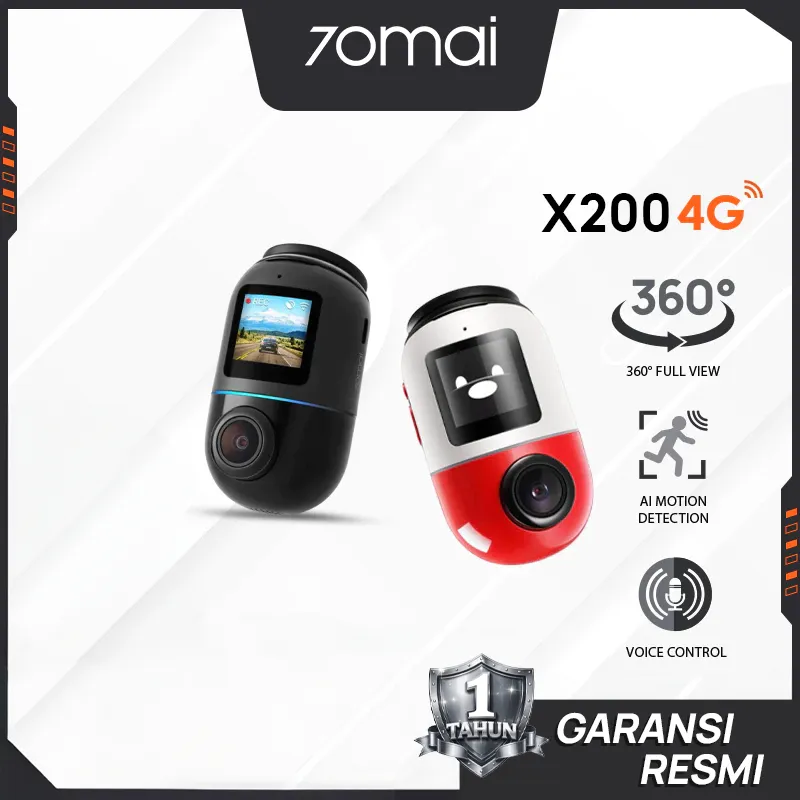 70mai Dash Cam Omni X200 360 Full View 4G Connect HD 1080P FOV 140 Built-in 64/128GB Dashcam Mobil