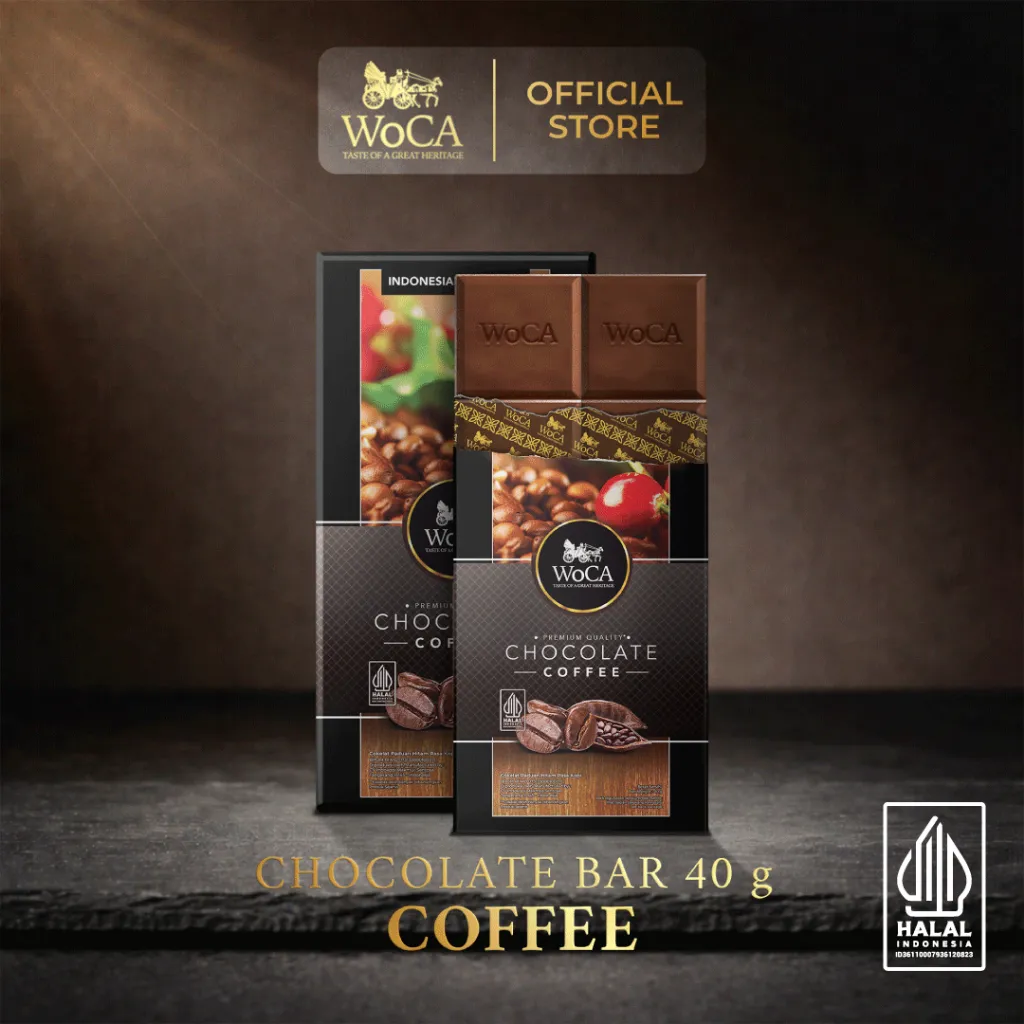WoCA Premium Chocolate Bar - Cokelat Batang Rasa Kopi - 40 gram