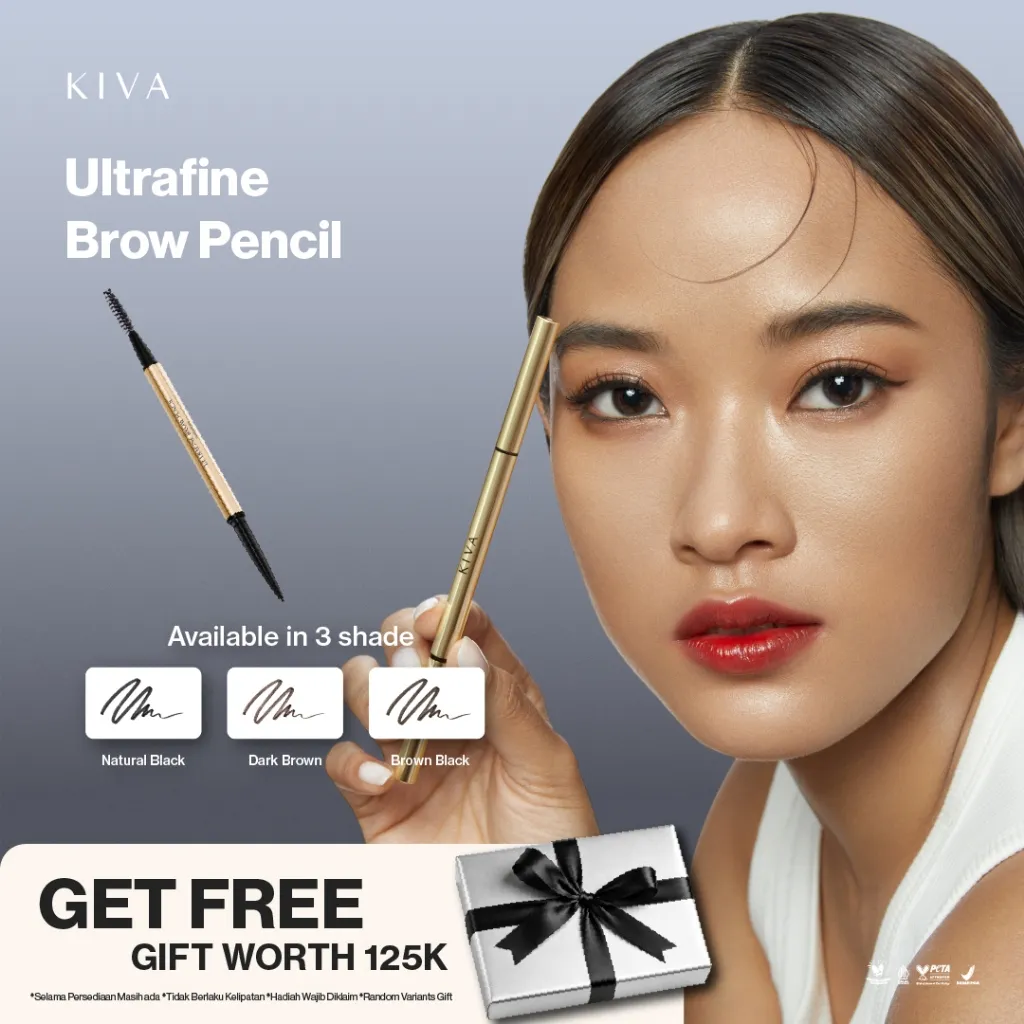 KIVA Ultrafine Brow Pencil - Pencil Presisi Kecil 0.15mm Smudgeproof Bold pigment Easy to create hair strokes Waterproof Sweatproof Detail Presisi Tahan Air with Spoolie BPOM Kosmetik