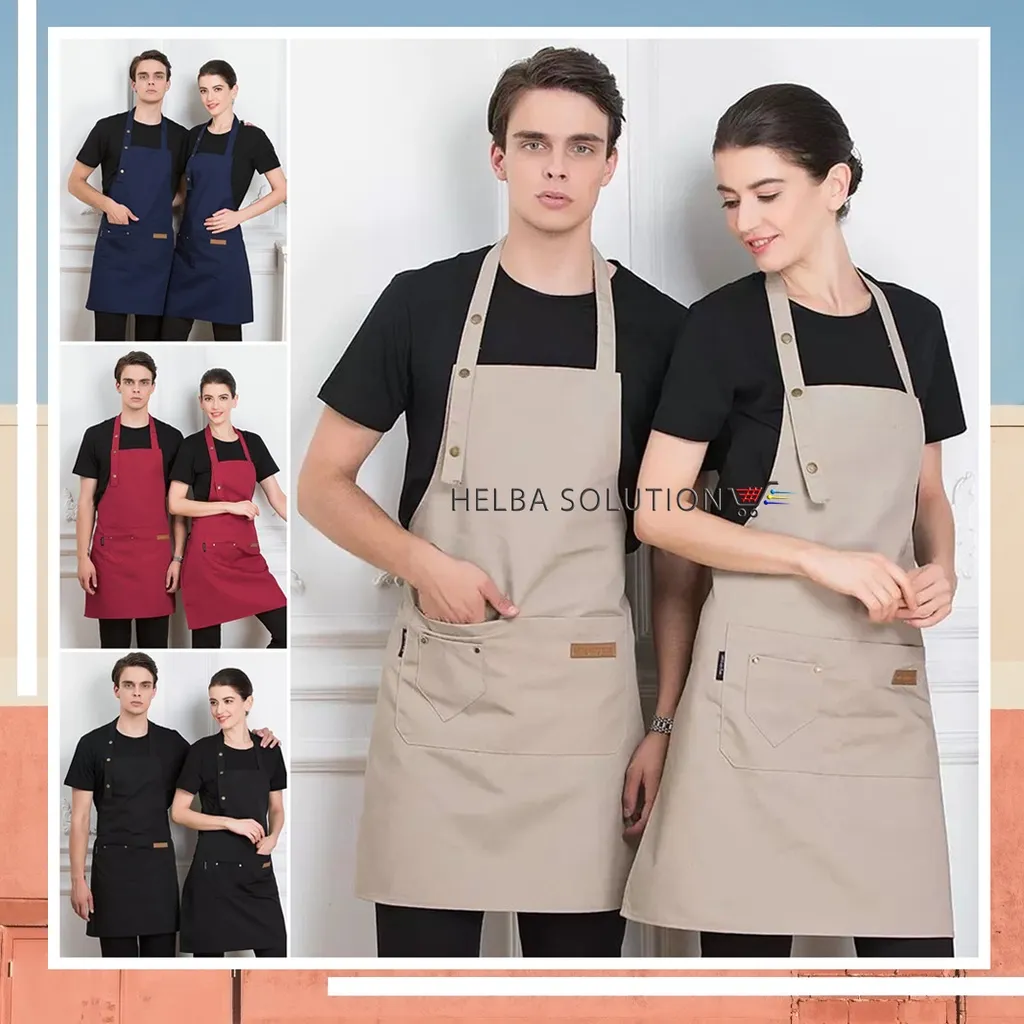 Celemek Masak APRON Barista Chef Koki Waiters Bartender Clemek Dapur Pria Wanita Korean Style