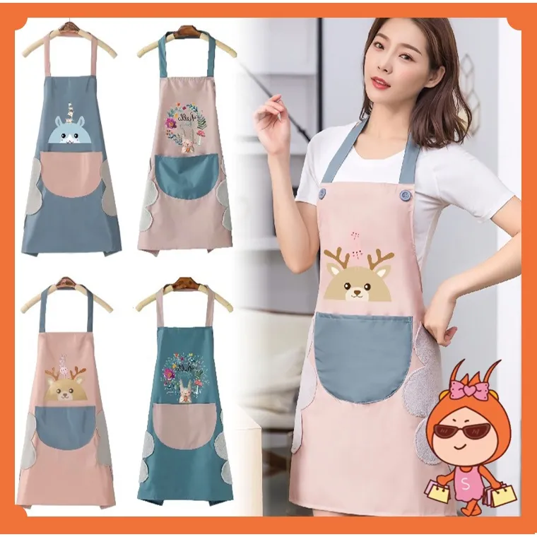 Reseller Welcome - H5296 Celemek Apron Masak Karakter Waterproof Anti Minyak / Celemek Anti Air Bahan Kain Premium Quality