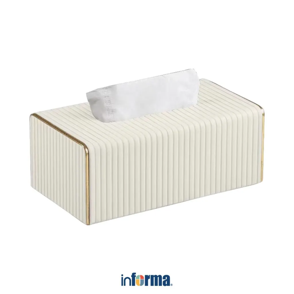 Informa Esme Kotak Tisu - Putih Tissue Box Holder Tempat Tisu Aesthetic Wadah Penyimpanan Tisyu Perlengkapan Rumah Wadah Tisu Tempat Tissue Cover Tissue Aksesori Meja Dekorasi Rumah