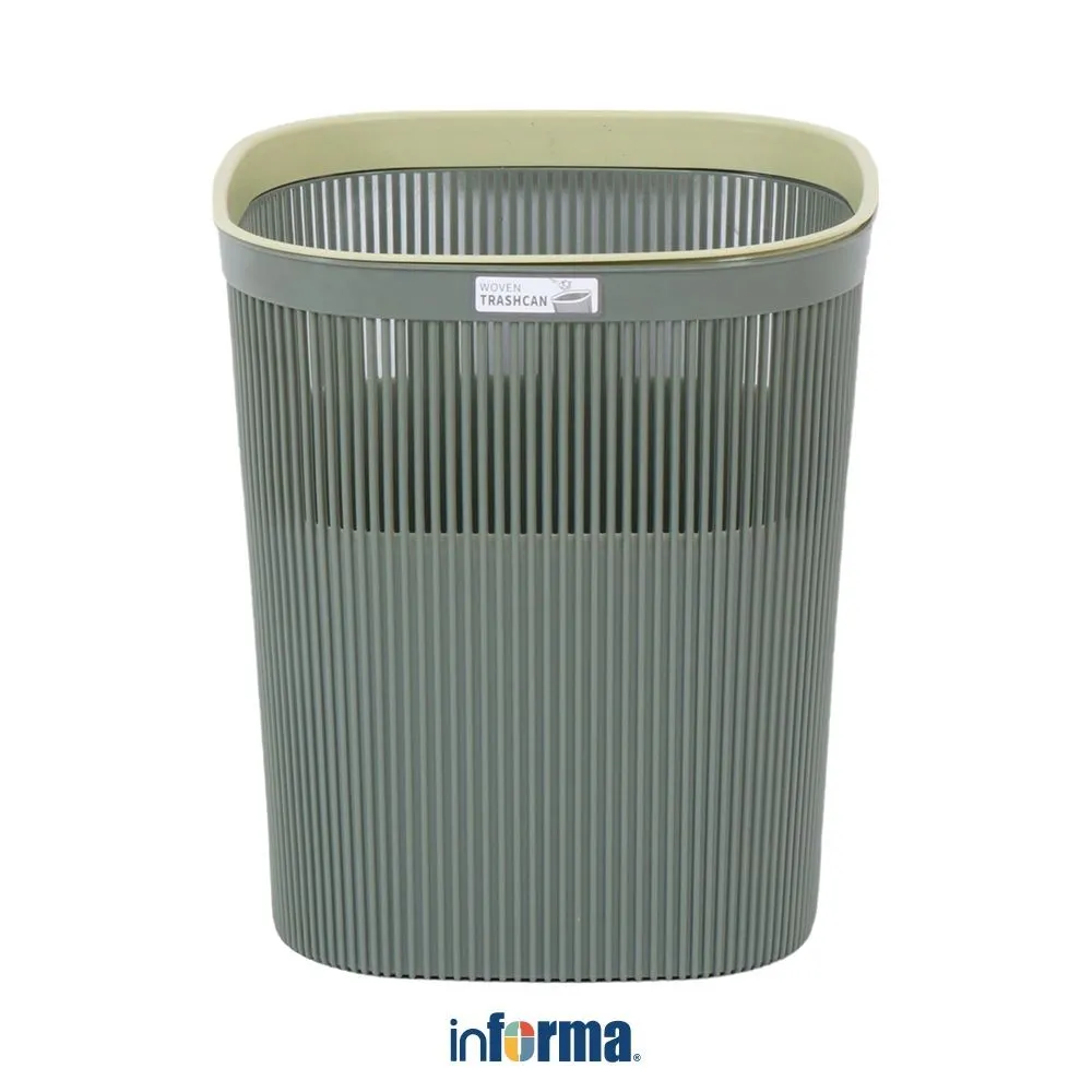 Informa 12.5 ltr Flo Tempat Sampah Tanpa Tutup - Hijau Tong Sampah Wadah Pembuangan Alat Kebersihan Trash Bin Keranjang Sampah Tempat Limbah Ember Sampah Kontainer Sampah Bak Sampah