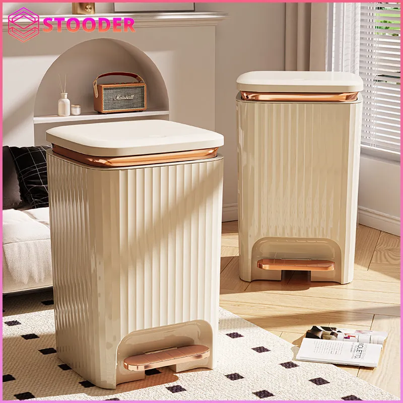 STOODER Tempat Wadah Sampah Injak Tracy Trash Bin Tong Sampah Dapur Ruang Tamu Mewah Tempat Sampah Pedal Injak Gold