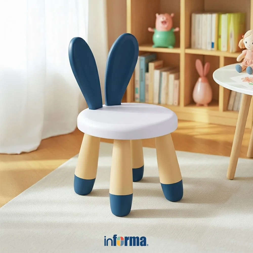 Informa Kira Kursi Anak Bunny - Biru Tempat Duduk Anak Kids Chair Bangku Sandaran Bangku Kecil Balita Kursi Plastik Anak Bangku Anak Kursi Balita