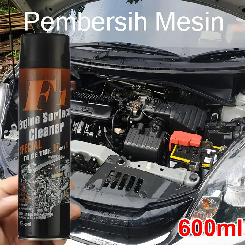 Pembersih Mesin Mobil 600ML Semprotan Pembersih Mesin Pembersih Interior Pembersih Busa Penghilang Gemuk Cepat Pembersih Kerak Mesin Motor dan Mobil Paling Ampuh