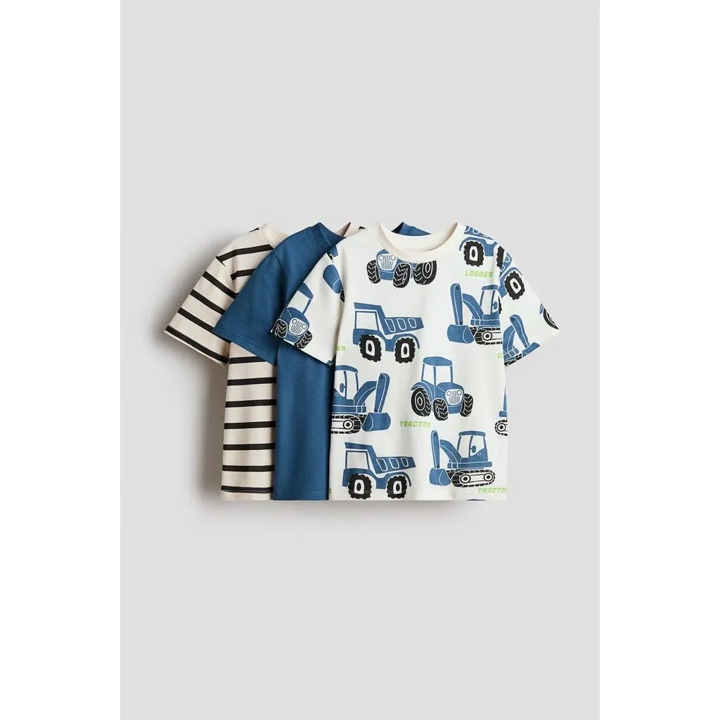 H&M Anak Laki - Laki 3-Paket Kaos Oblong Bercetak 1250870