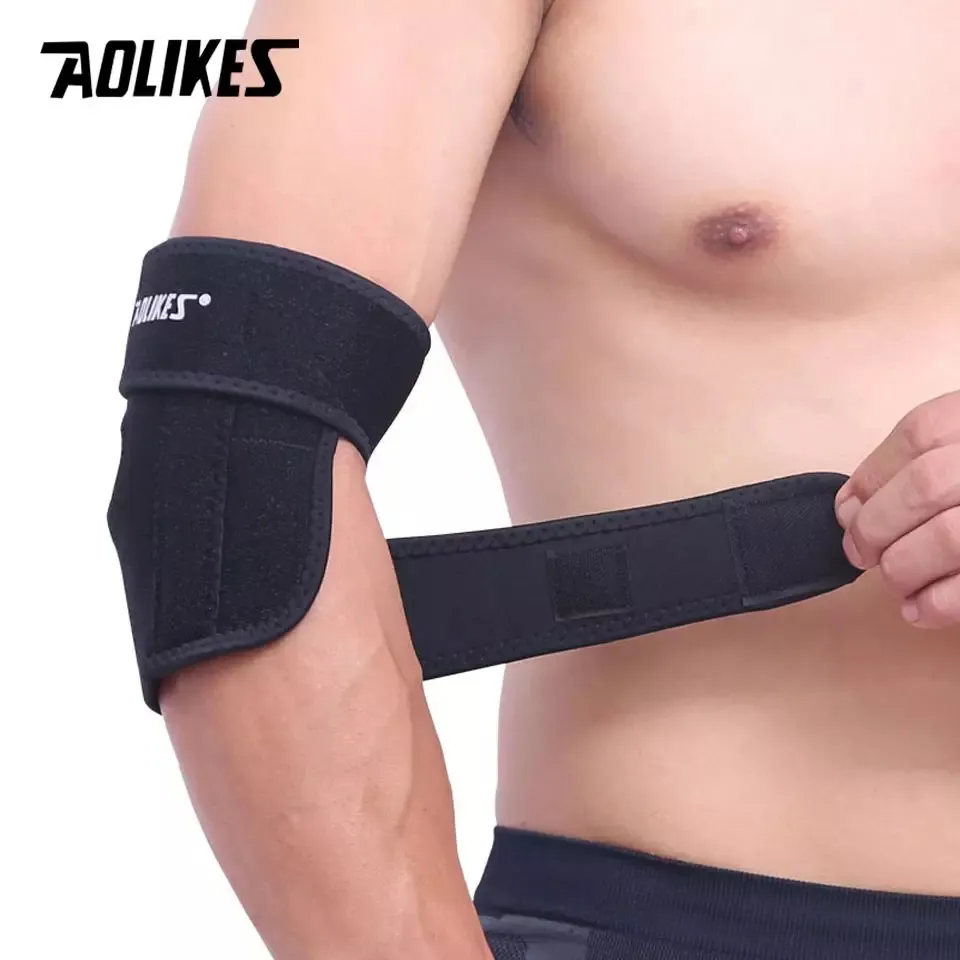 7946 Aolikes Elbow Wrap Velcro Support Pad Sleeve Deker Pelindung Siku