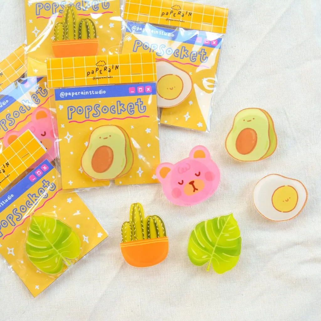 PAPERAIN STUDIO Acrylic Popsocket / Pop Socket / Griptok / Phone Holder