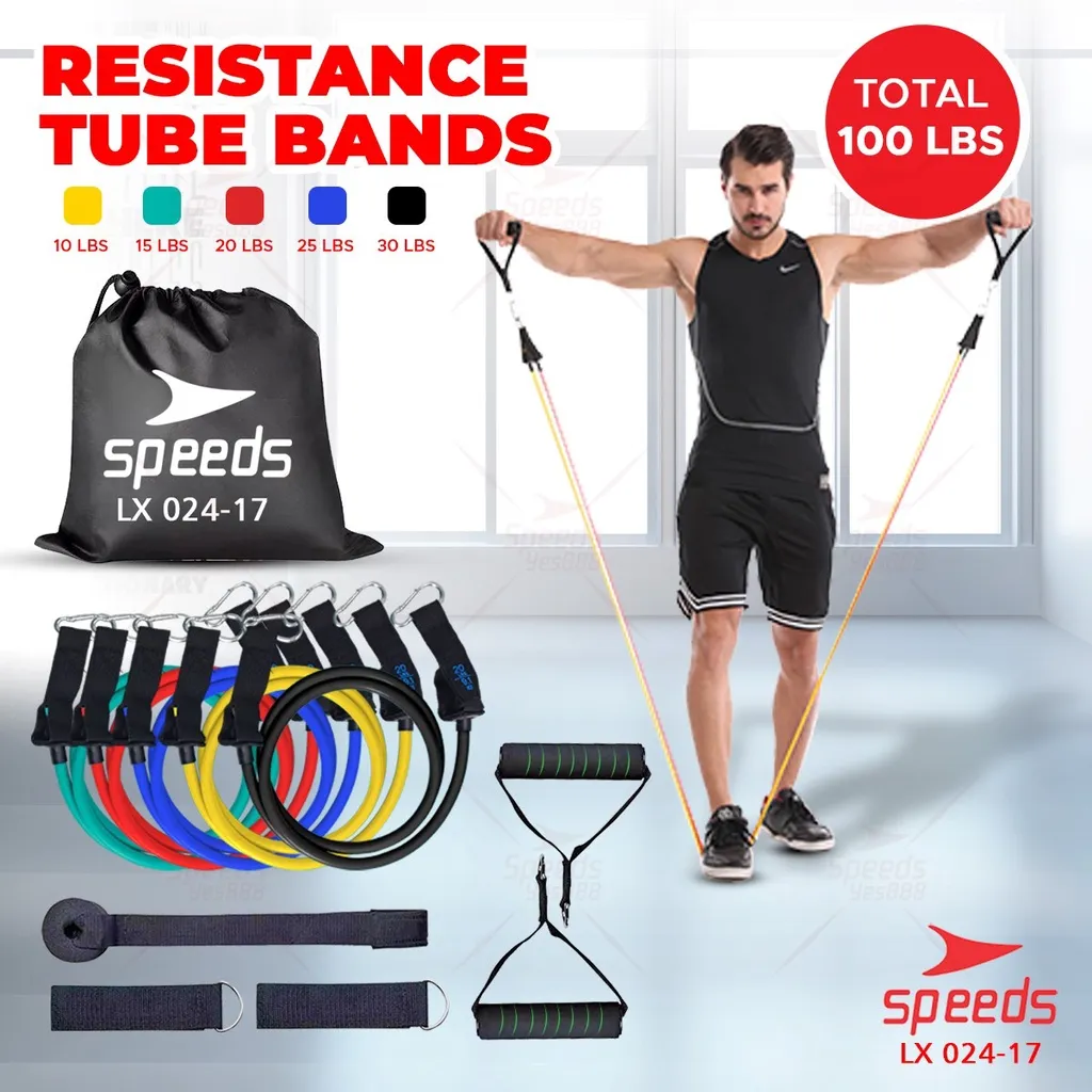 SPEEDS Alat Olahraga Tarik Karet Adjustable Resistance Bands Latihan Tarikan Olahraga 024-17