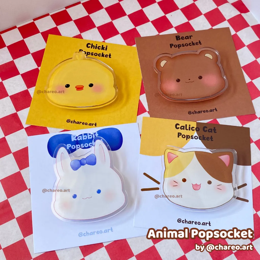 CHAREO ART Acrylic Pop Socket Phone Holder Animal Series - Popsocket Akrilik