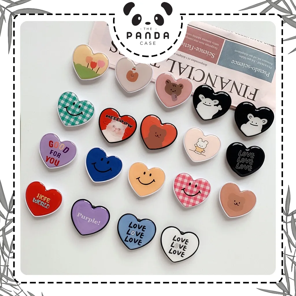 [TPC] BISA COD Pop Socket Phone Holder HP Korean Style Love Heart Bear Lucu Cute Aesthetic AG LL008