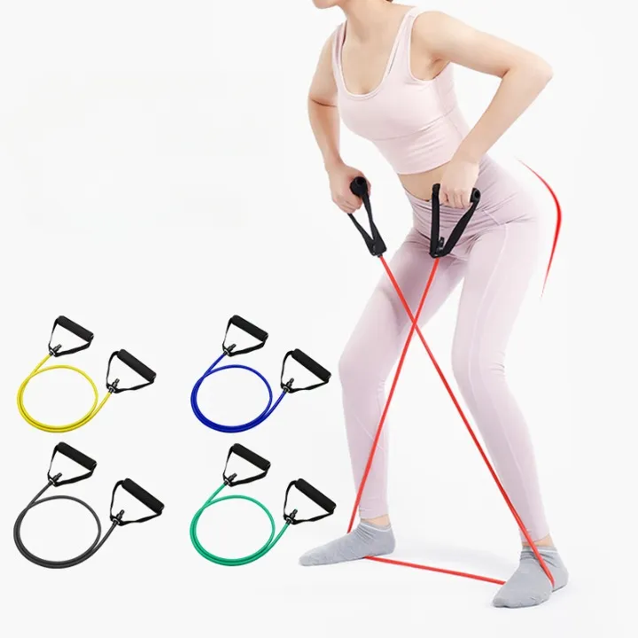 RESISTANCE TUBE WITH FOAM HANDLE LATEX GYM WORKOUT YOGA PILATES OUTDOOR HOME FITNESS TONING VALOR