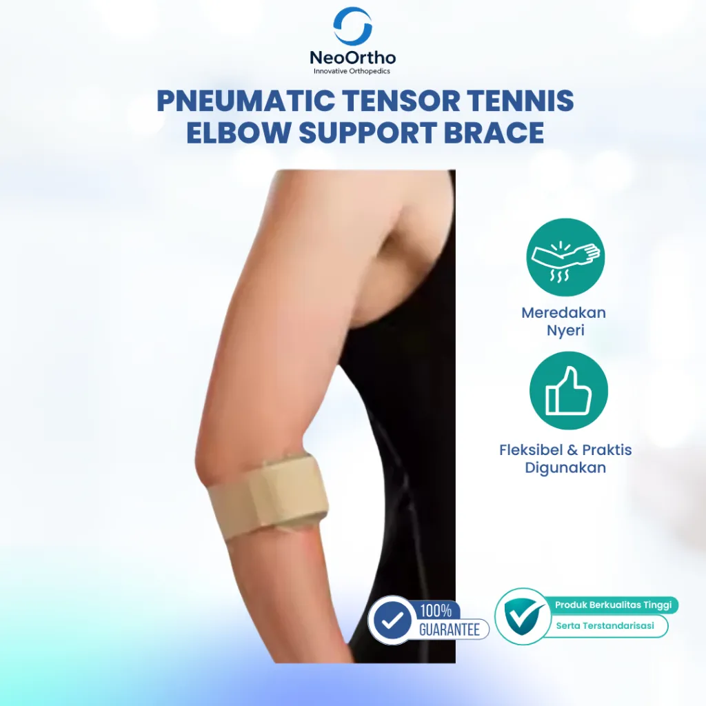 NeoOrtho  Pneumatic Tensor Tennis Elbow Support Brace Penjepit Pelindung Siku Pneumatik Cream Universal Size