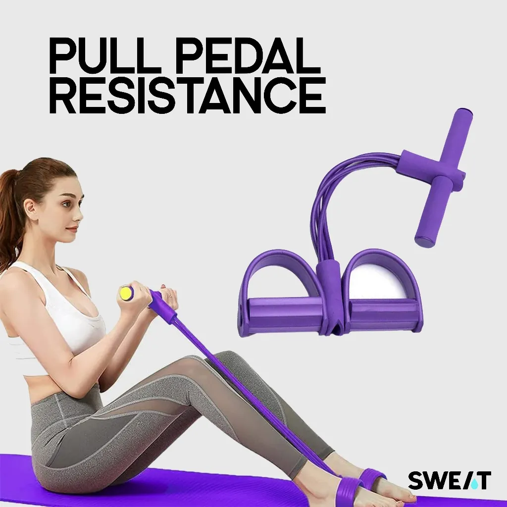 SWEAT - Pedal Puller Resistance | Alat Gym Tummy Rope - Penarik Kaki Pengecil Perut Tube Elastis untuk Fitness & Home Workout