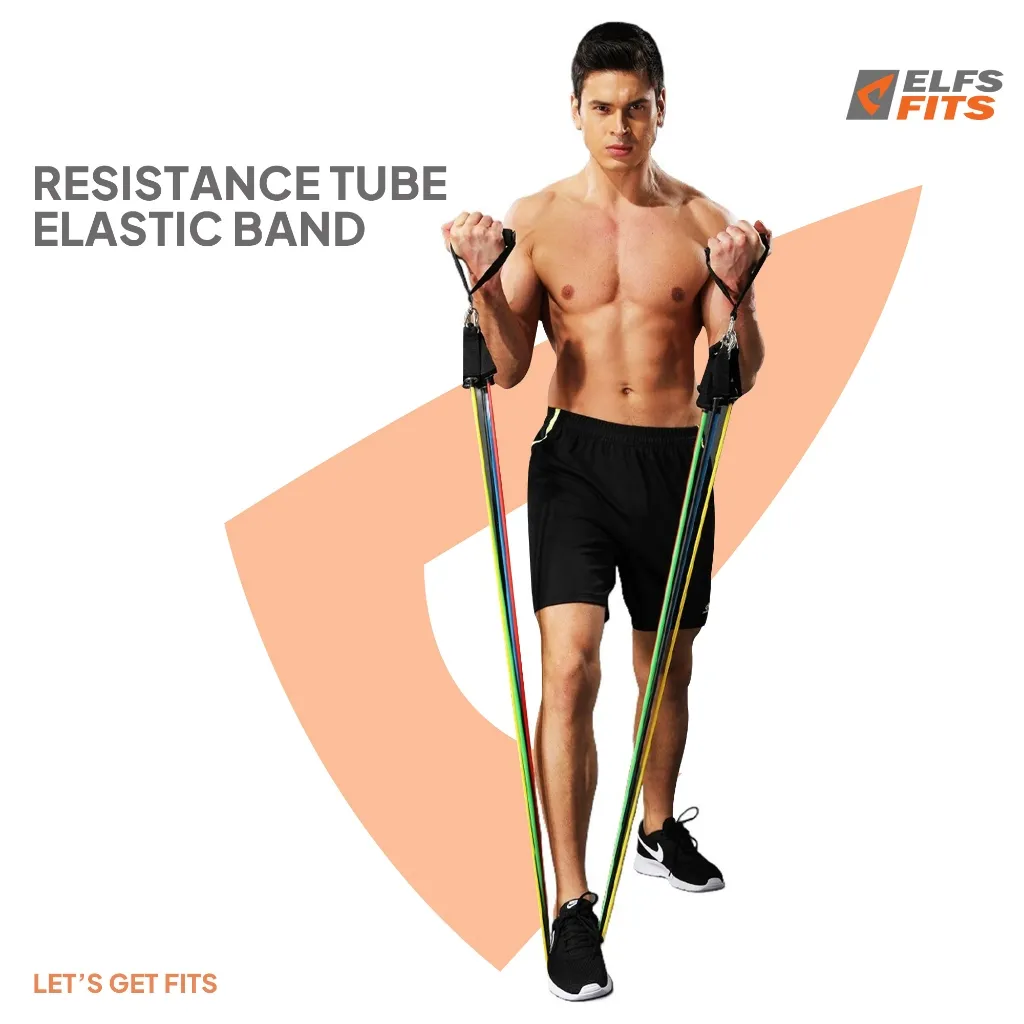 ELFS FITS Reistance Tubes Elastic Banc | 5 Strength Levels Fitness Gym