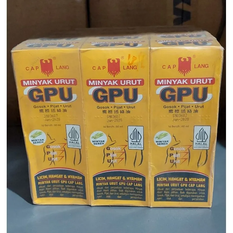 Minyak Urut GPU Cap Lang 60ml Bal isi 12 botol