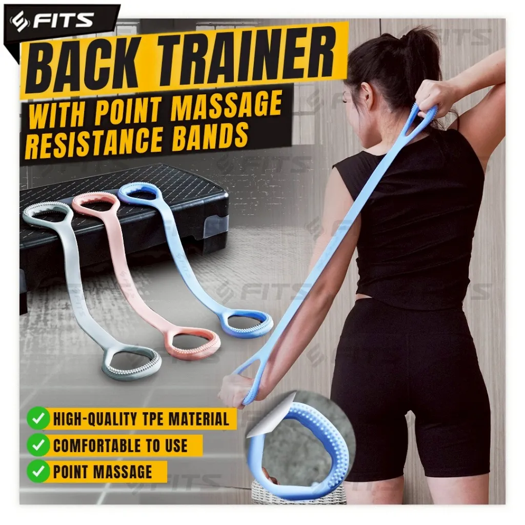 FITS Back Trainer With Point Massage Resistance Bands For Physiotherapy Fitness Pilates Exercise