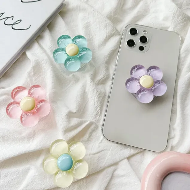 Popsocket Lima Kelopak Flower Glossy Bunga Phone Holder