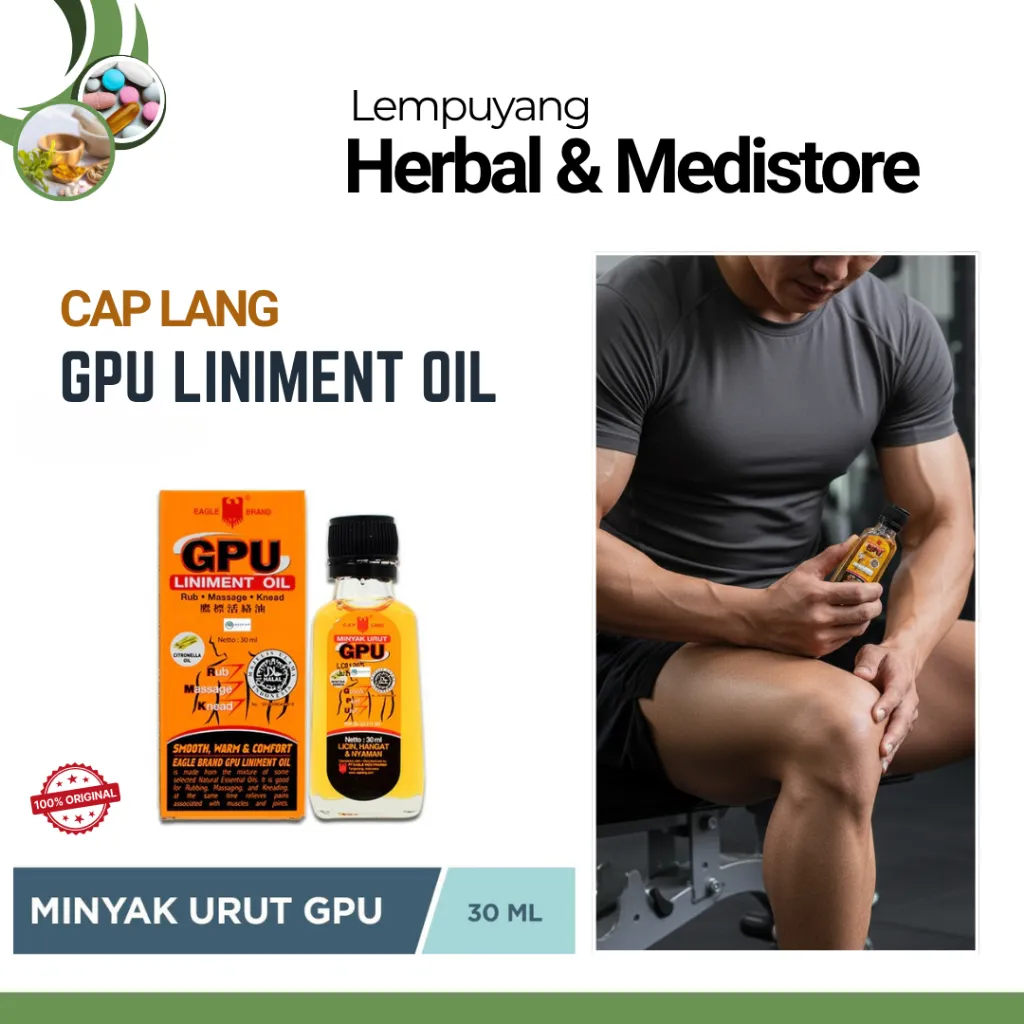 CAP LANG Minyak Urut GPU Untuk Gosok Pijat Urut 30 ml Minyak Urut Licin dan Hangat